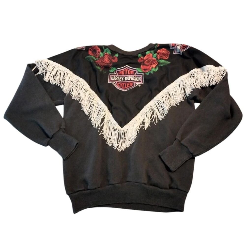 Harley-davidson Women's Black and Red Sweatshirt